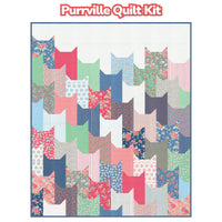 Purrville Quilt Kit With A Cat Named Stitch by Camille Roskelley for Moda Fabrics | Quilt Size 56 1/2" x 68 1/2"