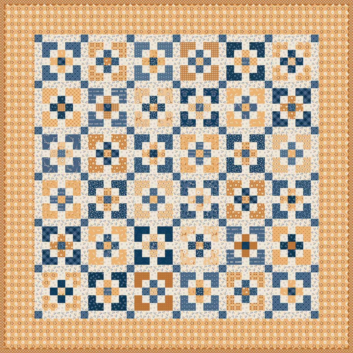 PRESALE Charmed Table Topper or Baby Quilt Kit With Denim & Daisy by Lori Holt of Bee in my Bonnet |  KT-18131