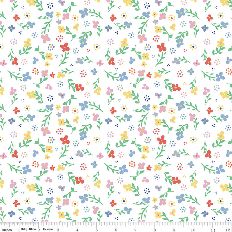 Always in Season Small Floral White Yardage by American Jane for Riley Blake Designs | C15101-WHITE