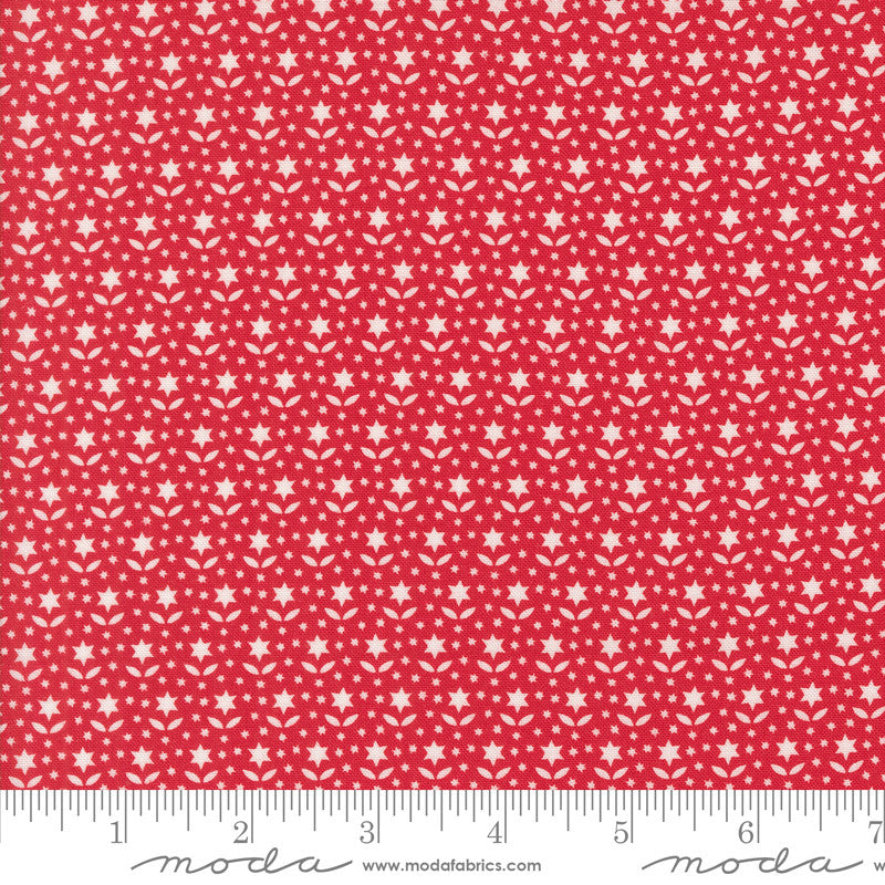 PRESALE Buon Natale Star Blooms Pomegranate Yardage by Fig Tree & Co for Moda Fabrics | 35405 14