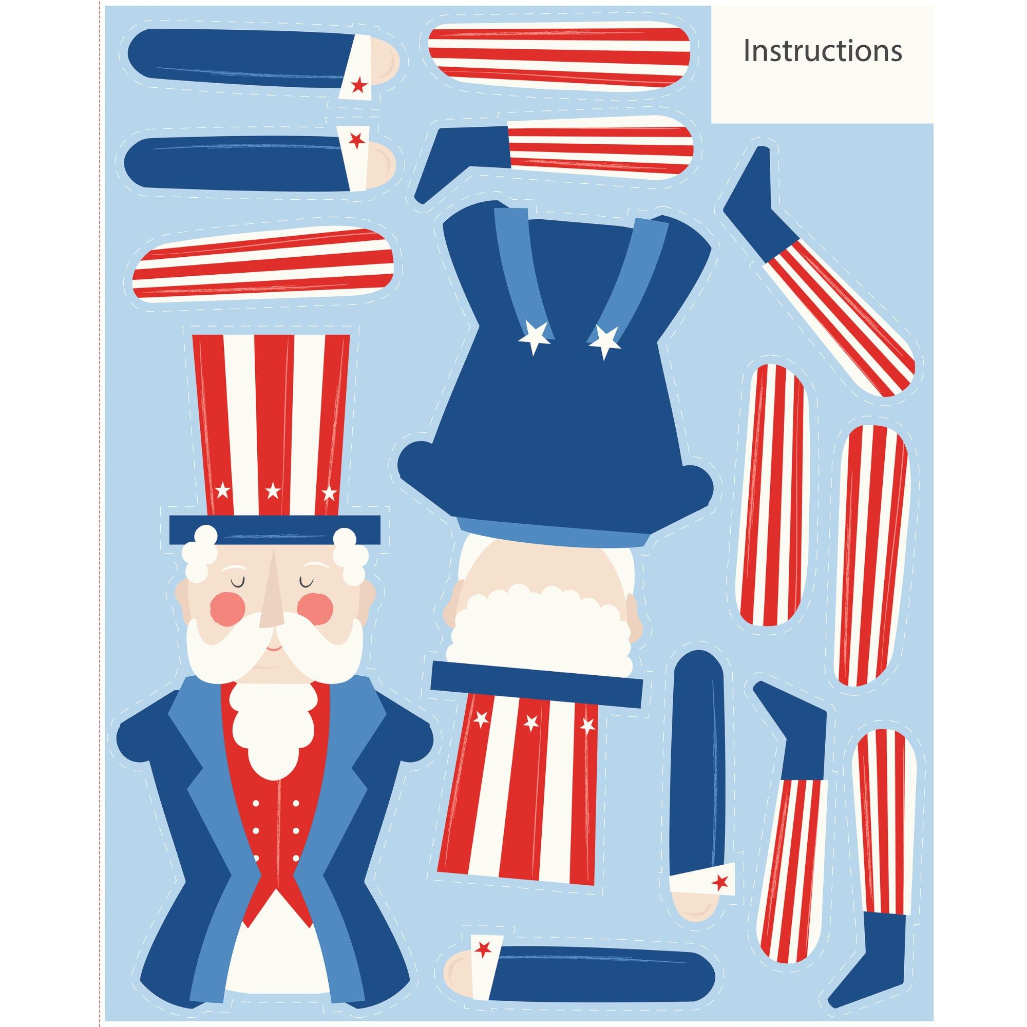 PRESALE Firecracker Uncle Sam Panel by My Mind's Eye for Riley Blake Designs | Panel Size 35 1/2" x 43 1/2" | P17206-PANEL