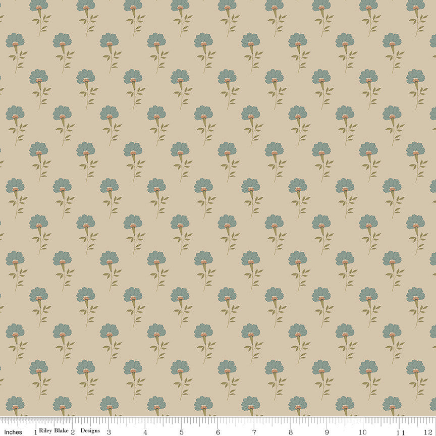 Threads of Grace Flora Taupe Yardage by Kassidy Grace for Riley Blake Designs | C16821-TAUPE