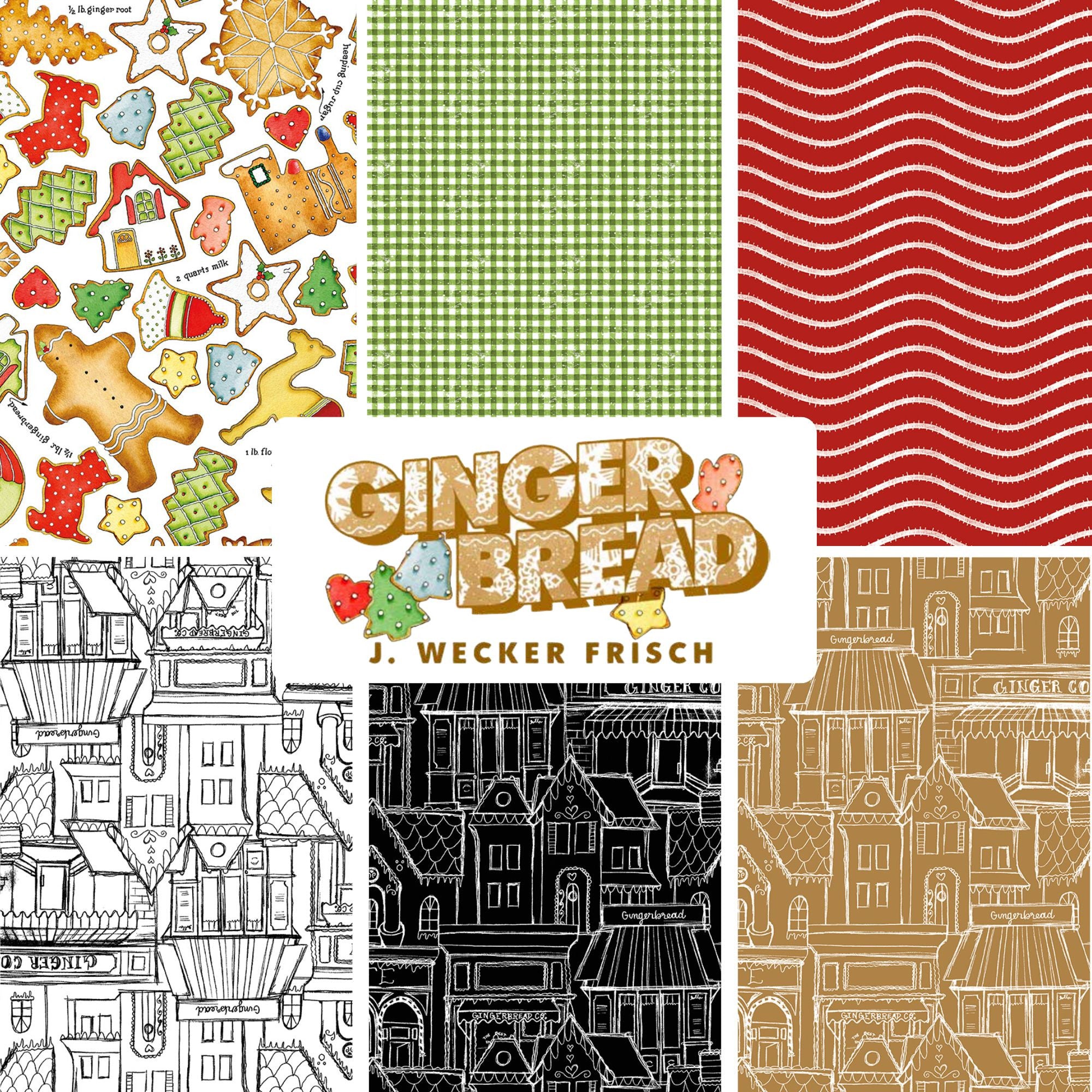 PRESALE Gingerbread Custom Fat Quarter Bundle by J. Wecker Frisch for Riley Blake Designs | 6 FQs | Curated Bundle