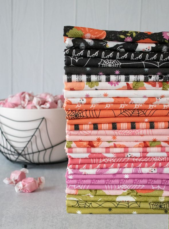 Hey Boo Soft Pumpkin Friendly Ghost Yardage by Lella Boutique for Moda Fabrics | 5211 12  | Cut Options Available