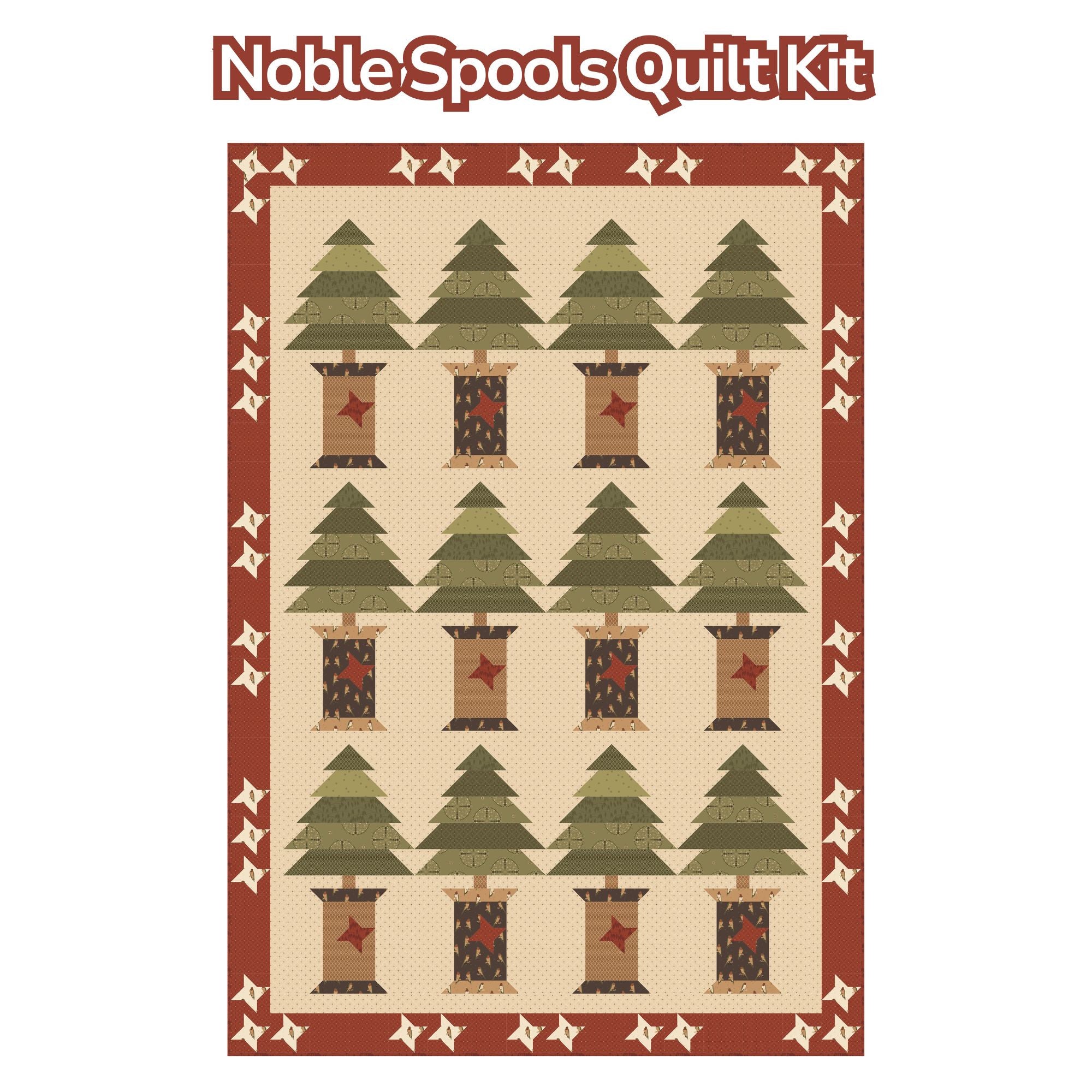 Noble Spools Quilt Boxed Kit With Sewing Your Oats by Karen Walker for Riley Blake Designs | KT-15700