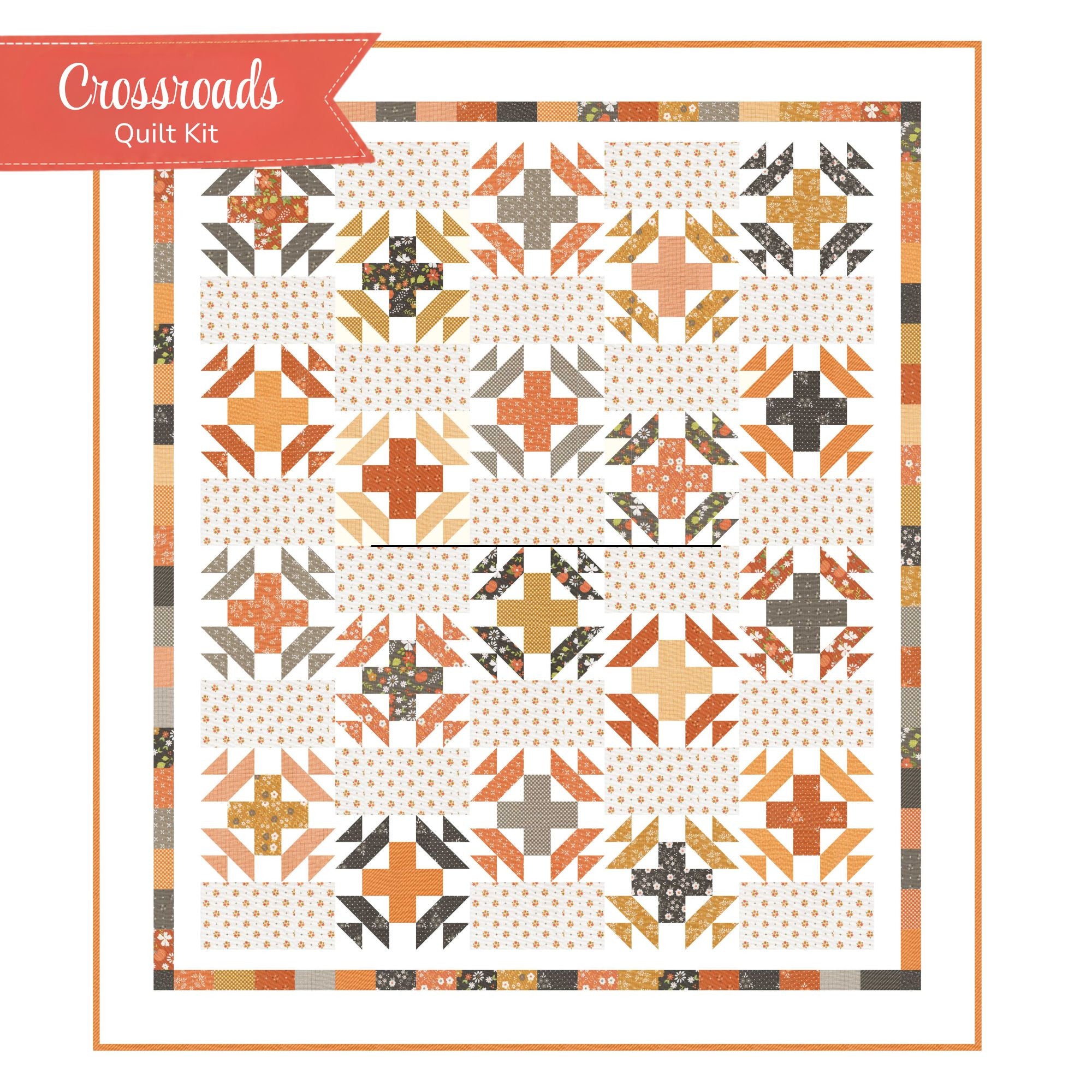PRESALE Crossroads Quilt Kit With Birch and Willow by Sherri & Chelsi for Moda Fabrics | Quilt Size 65 1/2” x 74 1/2”