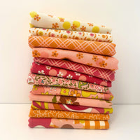 Happy Daze Custom Fat Quarter Bundle Pink Orange by Chloe’s Closet for Moda Fabrics | 12 FQs | Curated Bundle