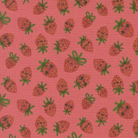 PRESALE Funny Valentine Strawberries Coral Yardage by Lizzy House for Moda Fabrics | 37142 14