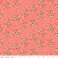 Porch Swing Coral Vignettes Fat Quarter by Ashley Collett for Riley Blake Designs | C14054 CORAL | REMNANT FAT QUARTER