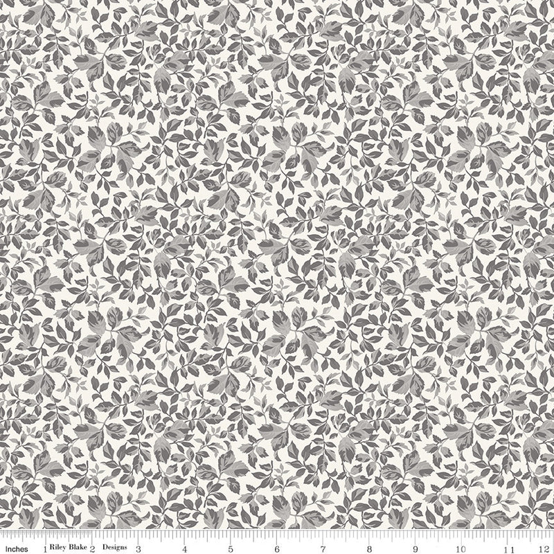 PRESALE Ink & Ivory Leaves Ivory Yardage by the RBD Designers for Riley Blake Designs | C16913-IVORY