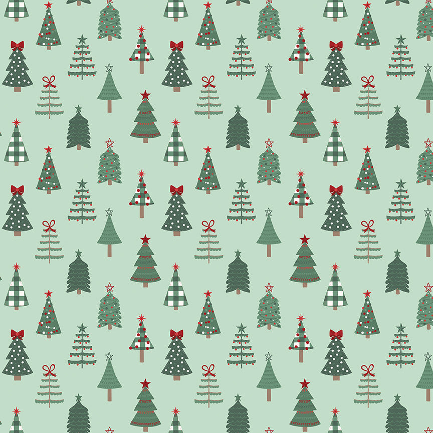 Evergreen Wishes Trees Mint Yardage by Traci Reed for Riley Blake Designs | C17811-MINT