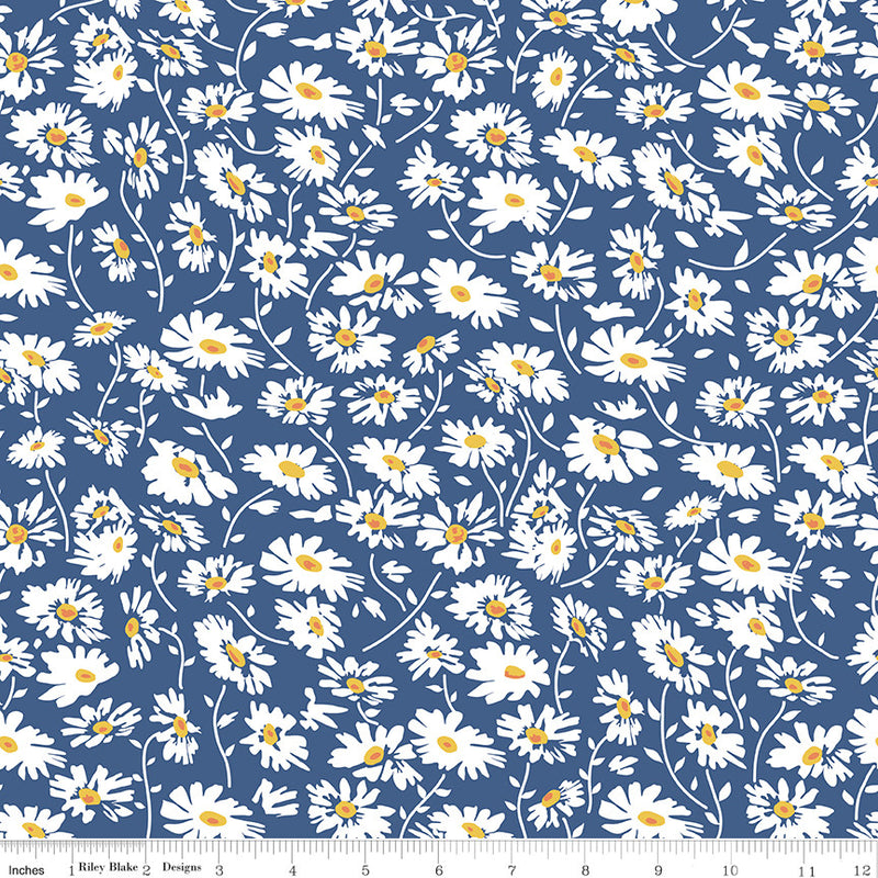 Always in Season Daisy Navy Yardage by American Jane for Riley Blake Designs C15104-NAVY