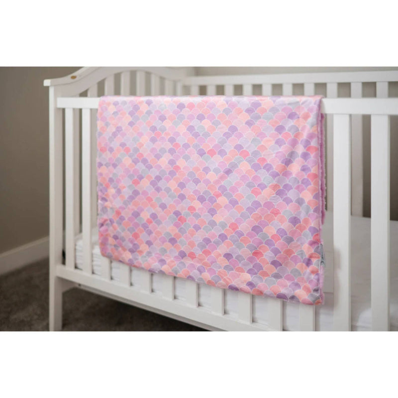 Mermaid Baby Minky Blanket by Dreamy Blankets  | Blushing Mermaid | Premium Soft Minky Blanket | Baby Blanket Size 32" x 36"