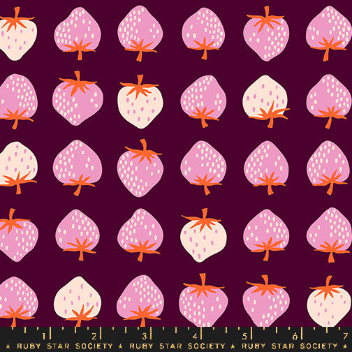 PRESALE Strawberry Deep Plum Strawberry Yardage by Kimberly Kight for Ruby Star Society | RS3084 19