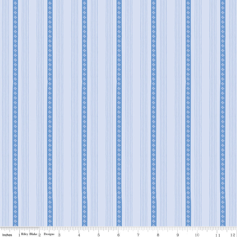 PRESALE Penelope Stripes Sky Yardage by My Mind's Eye for Riley Blake Designs | C16645-SKY
