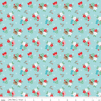 Whimsical Woodland Floral Aqua Yardage by Tasha Noel for Riley Blake Designs | C17642-AQUA