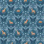 Twilight Creatures Wild Fawns Blue Yardage by Natàlia Juan Abelló for Riley Blake Designs | C15361-BLUE