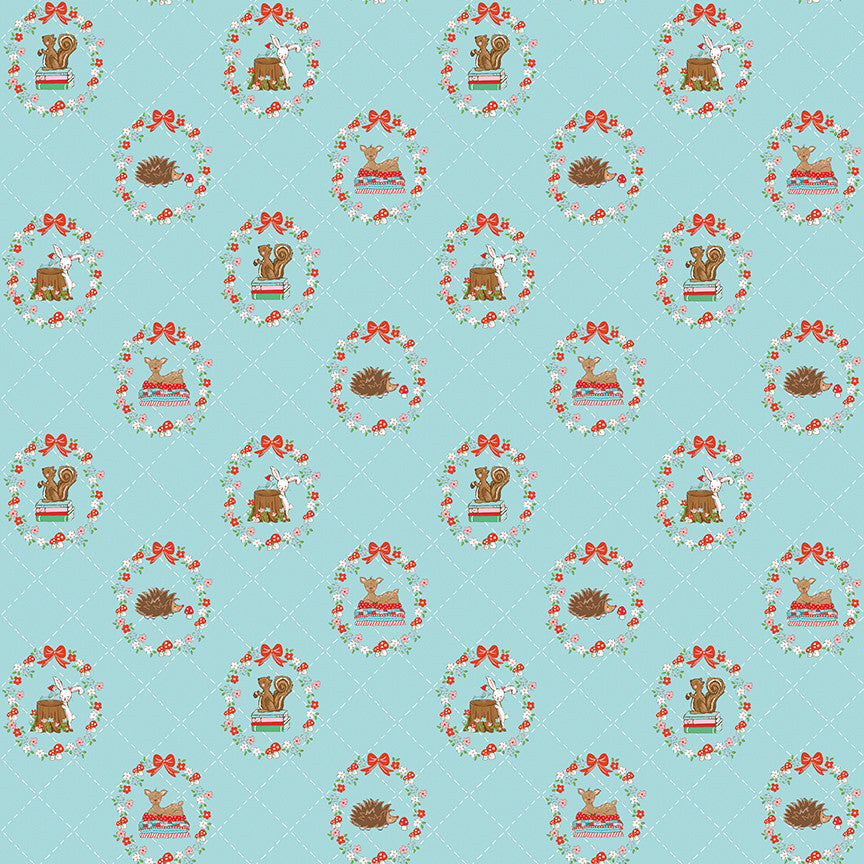 Whimsical Woodland Animals Aqua Yardage by Tasha Noel for Riley Blake Designs | C17641-AQUA