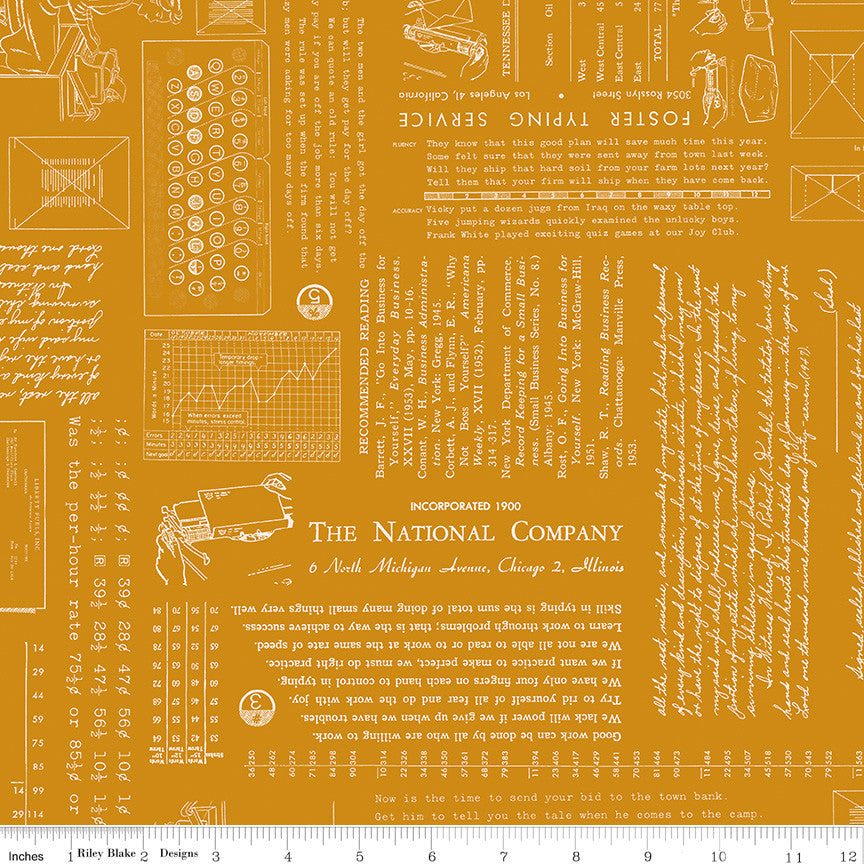 TYPE/ography Butterscotch Yardage by Lori Holt of Bee in My Bonnet for Riley Blake Designs | C16850-BUTTERSCOTCH