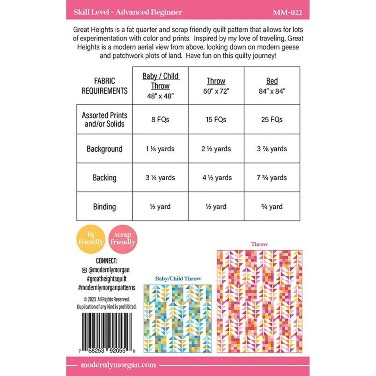Great Heights Quilt Pattern by Modernly Morgan | MM 022