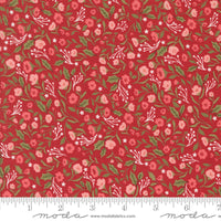 PRESALE Berry And Pine Christmas Posies Cranberry Yardage by Lella Boutique for Moda Fabrics | 5241 14