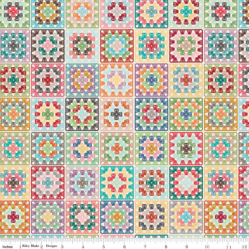 Chunky Thread Home Décor Granny Squares Multi by Lori Holt of Bee in my Bonnet | HD15324 MULTI