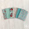 Kitty Christmas Custom Fat Quarter Blue Colorway Bundle by Urban Chiks for Moda Fabrics | Curated Bundle 6 Fat Quarters