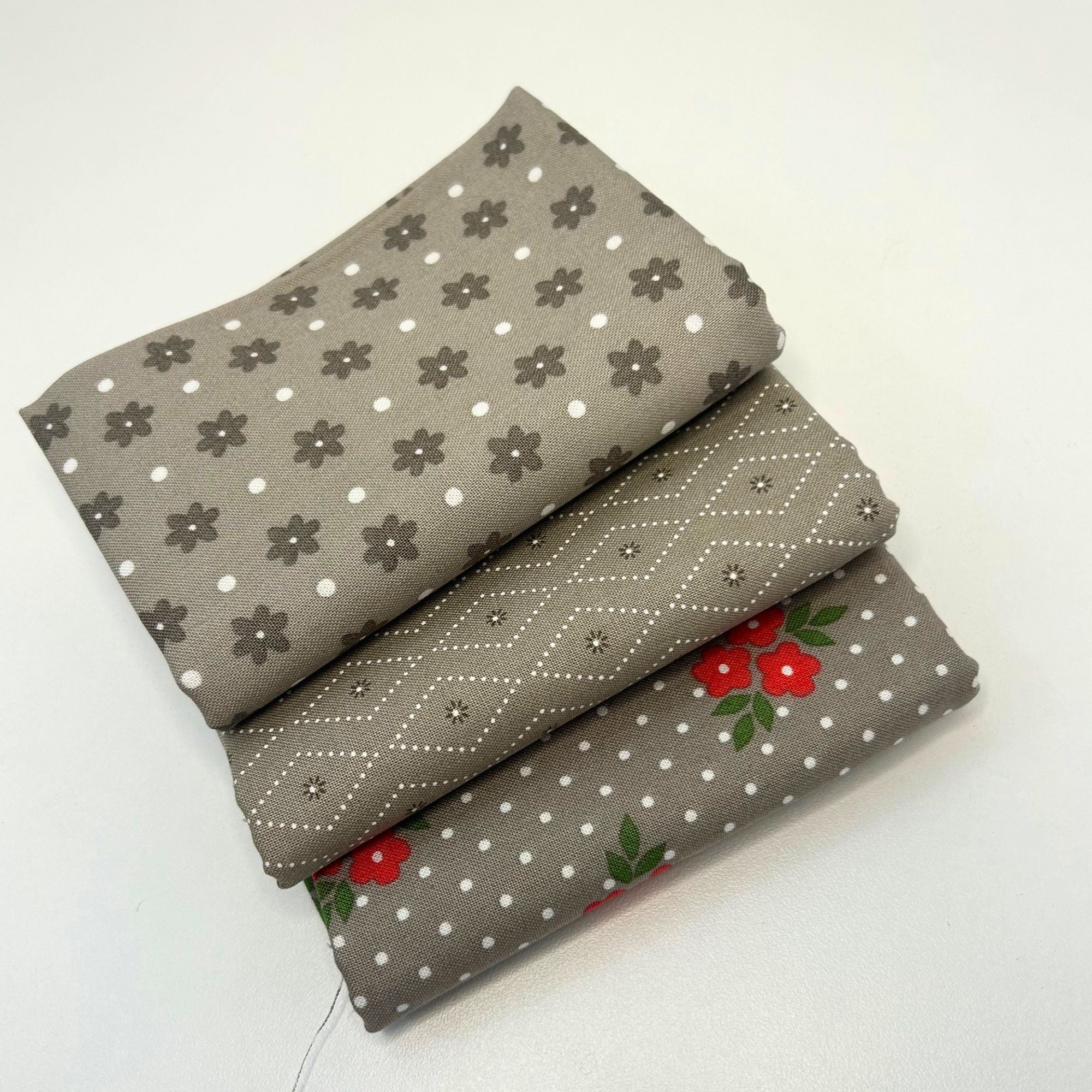 PRESALE Poinsettia and Pear Custom Fat Quarter Bundle Stone by Sherri & Chelsi for Moda Fabrics | 3 FQs | Curated Bundle