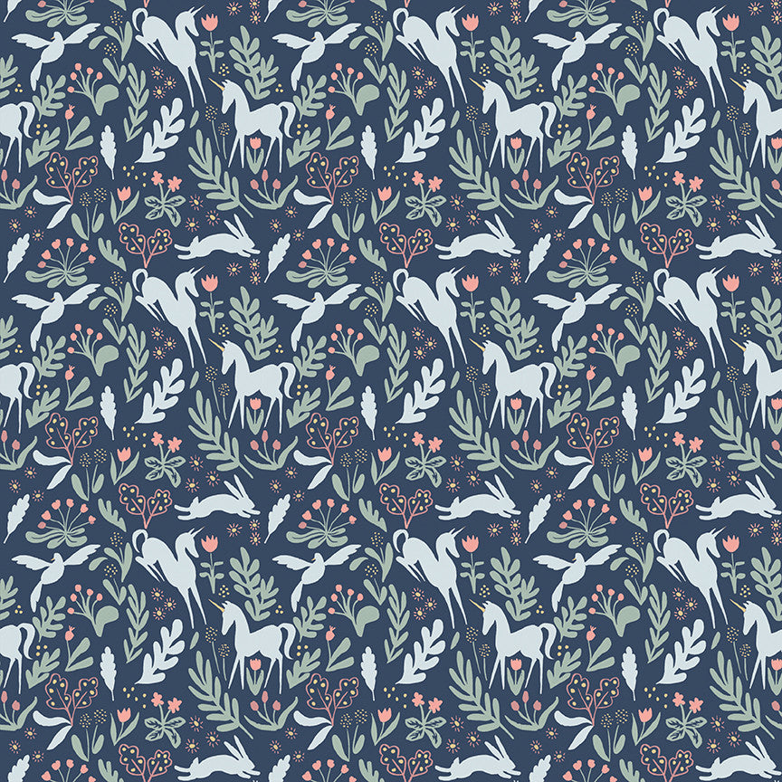 PRESALE Story Land Magic Folk Navy Yardage by Sarah Jane for Riley Blake Designs | C18303-NAVY