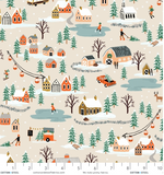 Rifle Paper Holiday Classics Cream Holiday Village Yardage for Cotton and Steel | RP603-CR3