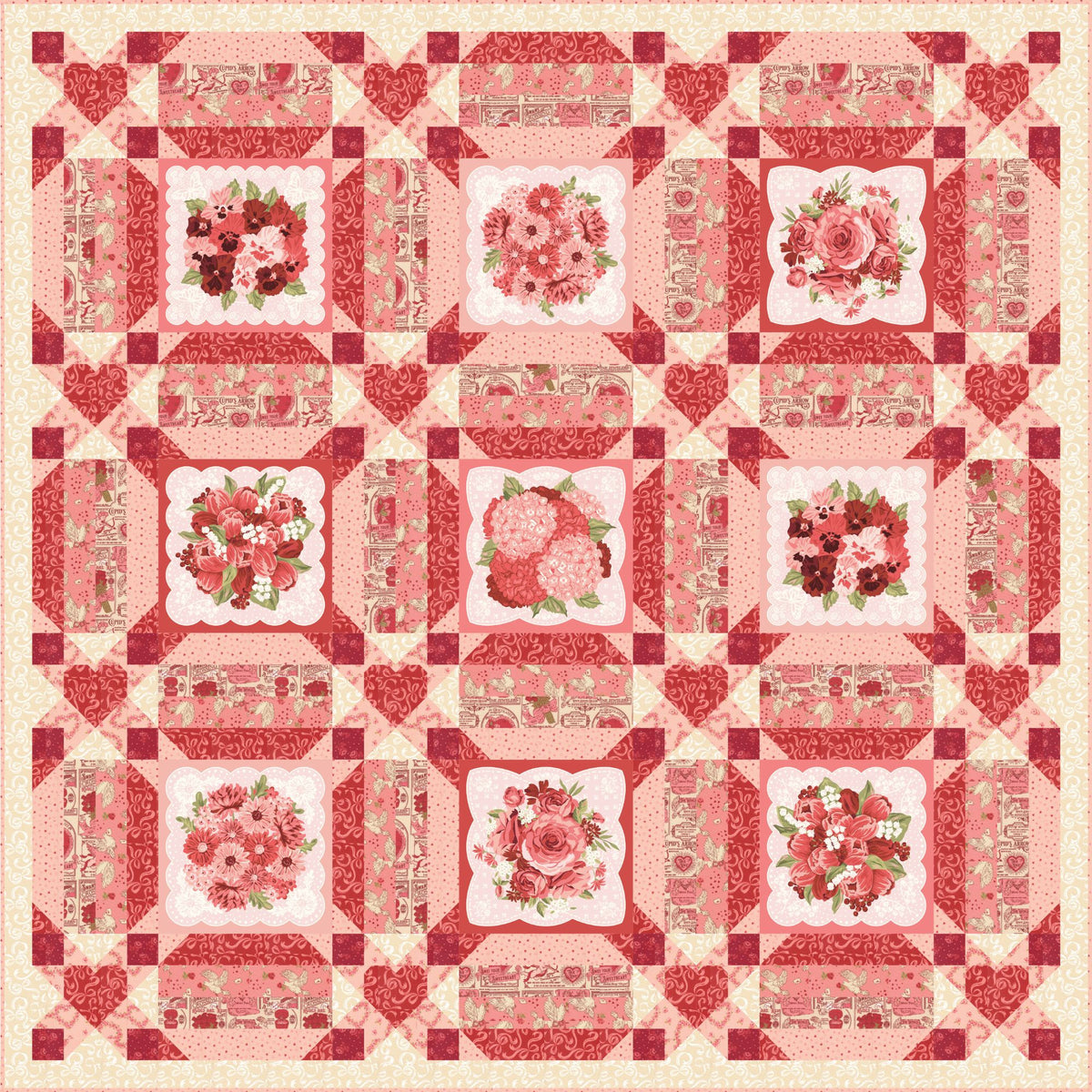 PRESALE Pure Romance Quilt Kit With Je T'aime by Stacy Iest Hsu for Moda Fabrics | KIT20990