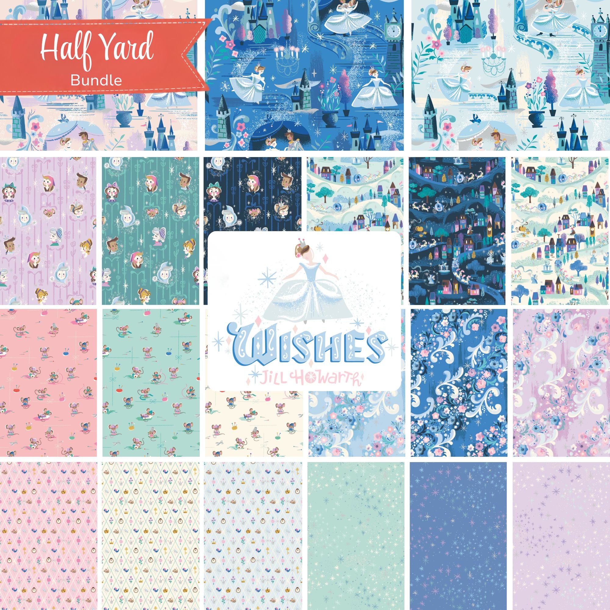 Half Yard Bundle | Wishes by Jill Howarth for Riley Blake Designs | 21 Half Yard Cuts | Curated Bundle