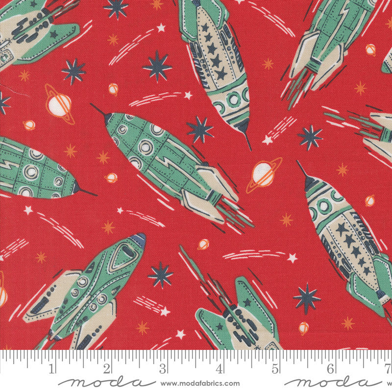 PRESALE 321 Blast Off Vintage Rockets Mars Yardage by Stacy Iest Hsu for Moda Fabrics | 20950 20