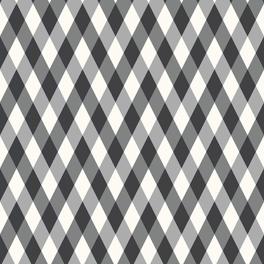 Frank and Friends Diamonds Black Yardage by My Mind's Eye for Riley Blake Designs | C17473-BLACK