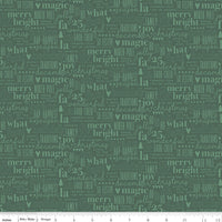 Evergreen Wishes Text Green Yardage by Traci Reed for Riley Blake Designs | C17813-GREEN