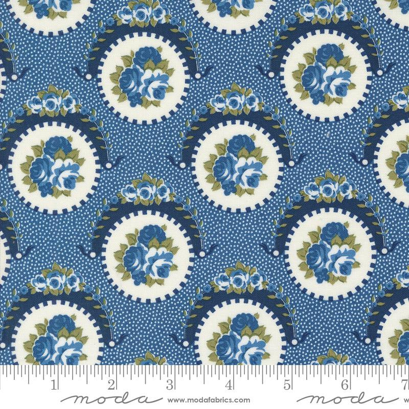 Grand Haven Sweet Floral Nautical Blue Yardage by Minick & Simpson for Moda Fabrics | 14981 18