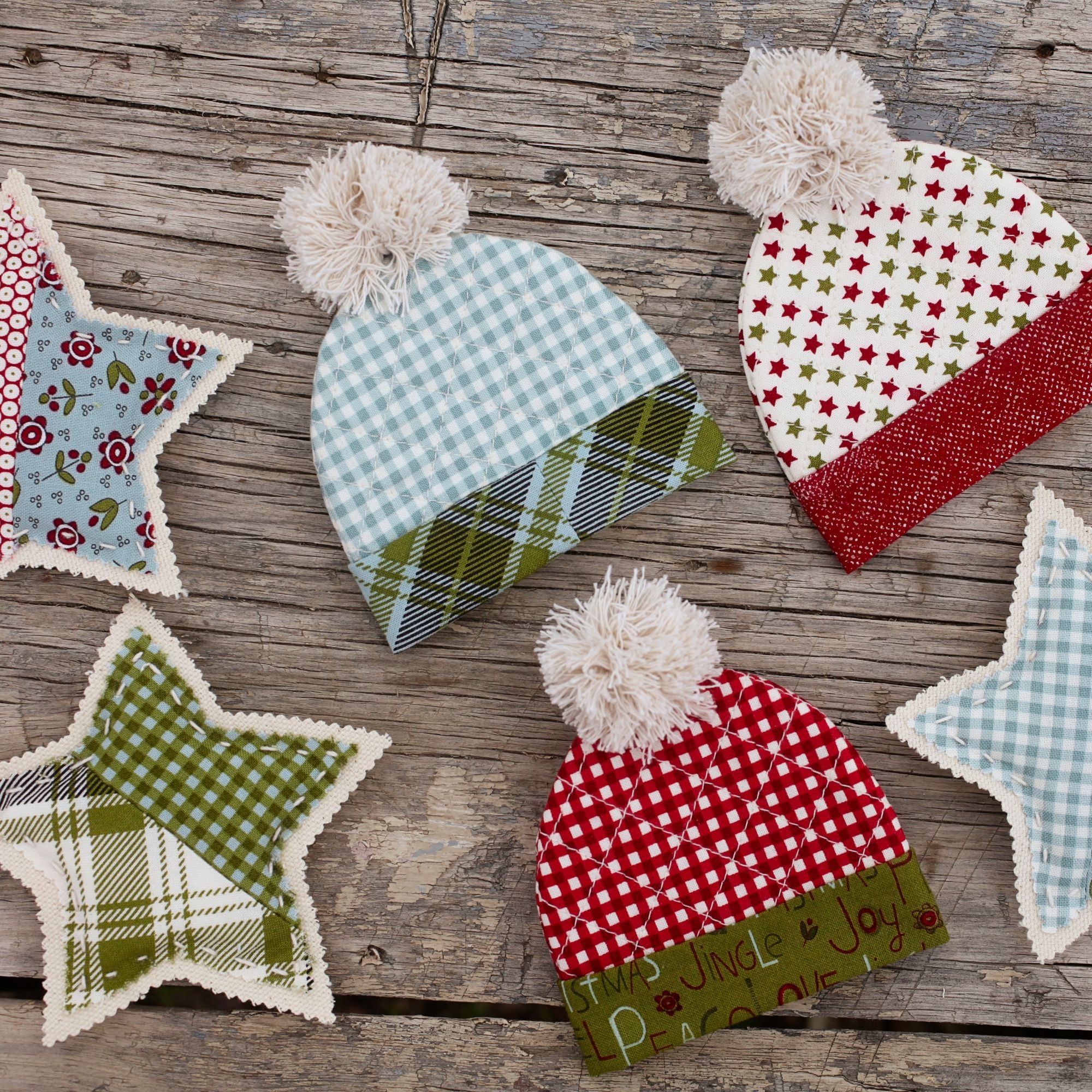PRESALE Chilly Ornaments Custom Kit With Chilly by Sweetwater for Moda Fabrics | Ornaments Size 4" x 4"