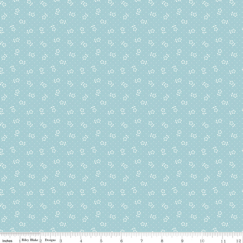 Mary Catherine Flower Dots Songbird Yardage by Amy Smart for Riley Blake Designs | C16705-SONGBIRD