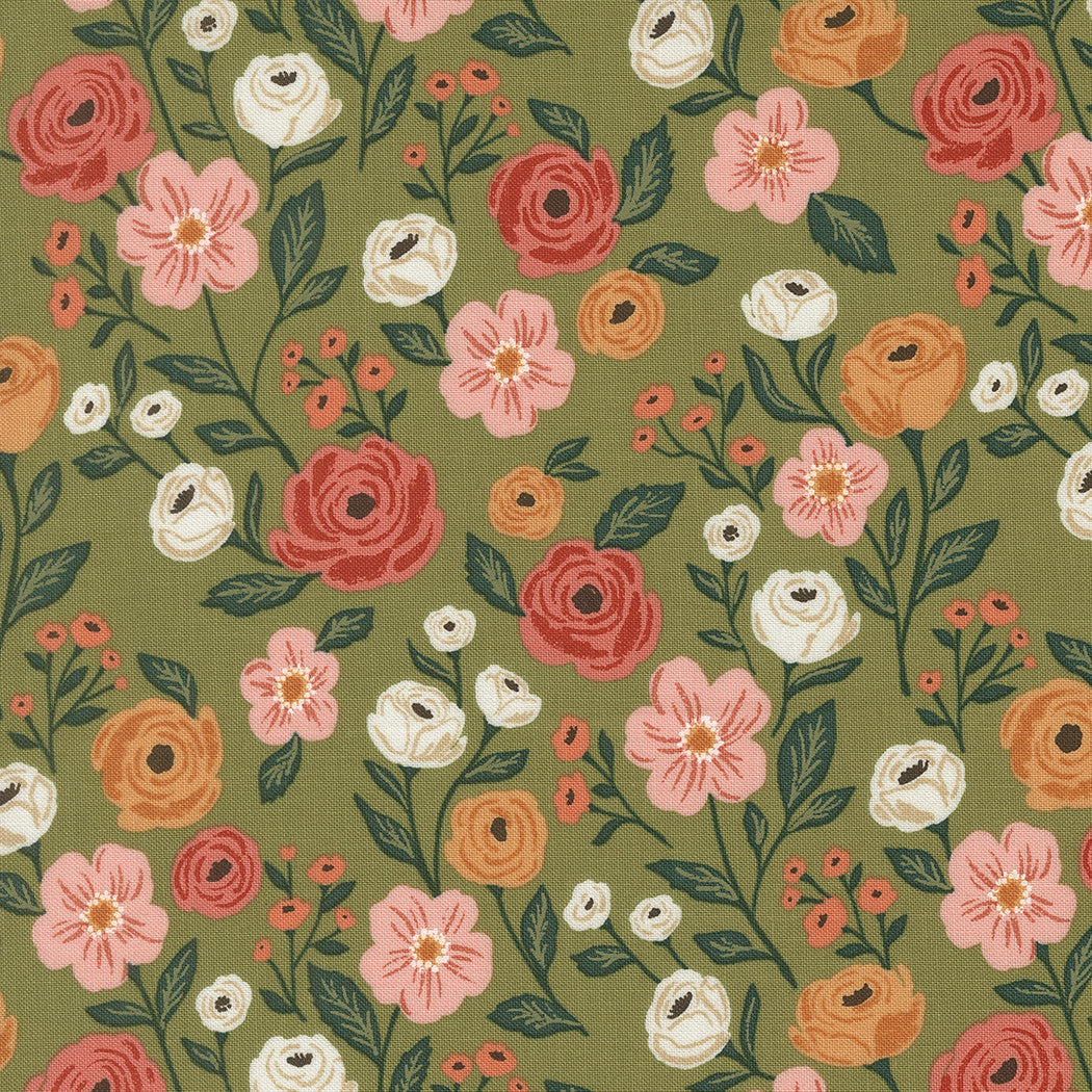 PRESALE Garden Glam Petal Pusher Grass Yardage by Lella Boutique for Moda Fabrics | 5270 16