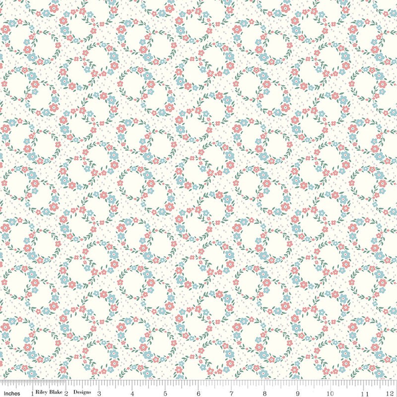 Mary Catherine Wreaths Cloud Yardage by Amy Smart for Riley Blake Designs | C16701-CLOUD