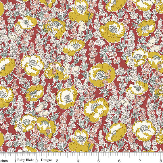 PRESALE Meadow Flowers Poppy Breeze B Yardage by Liberty Fabrics for Riley Blake Designs | 01667528B