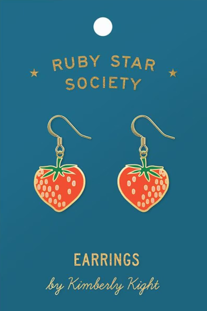 Ruby Star Society Strawberry Earrings designed by Kimberly Kight for Moda Fabrics | Modern Earrings | RS 7058