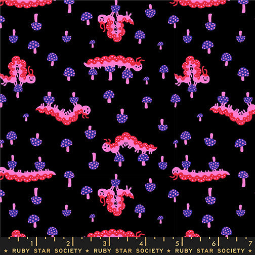 PRESALE Hello Alice Caterpillar Black Yardage by Sarah Watts for Ruby Star Society | RS2127 13