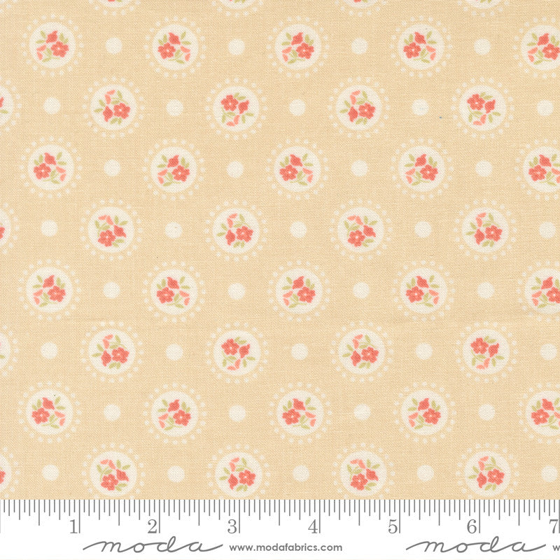 PRESALE Sunbonnet Flower Dots Almond Yardage by Heather Briggs of My Sew Quilty Life for Moda Fabrics | 31762 12