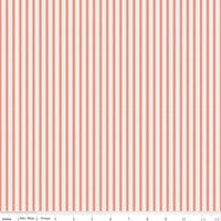 Ivy Reese Ticking Coral Yardage by Deena Rutter for Riley Blake Designs | C16605-CORAL