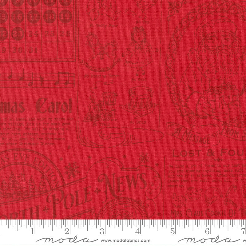 Holiday Cheer North Pole News Poinsettia Yardage by Stacy Iest Hsu for Moda Fabrics | 20970 17