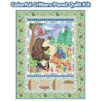 PRESALE Colorful Critters Panel Quilt Kit by Riley Blake Designs | KT-17910