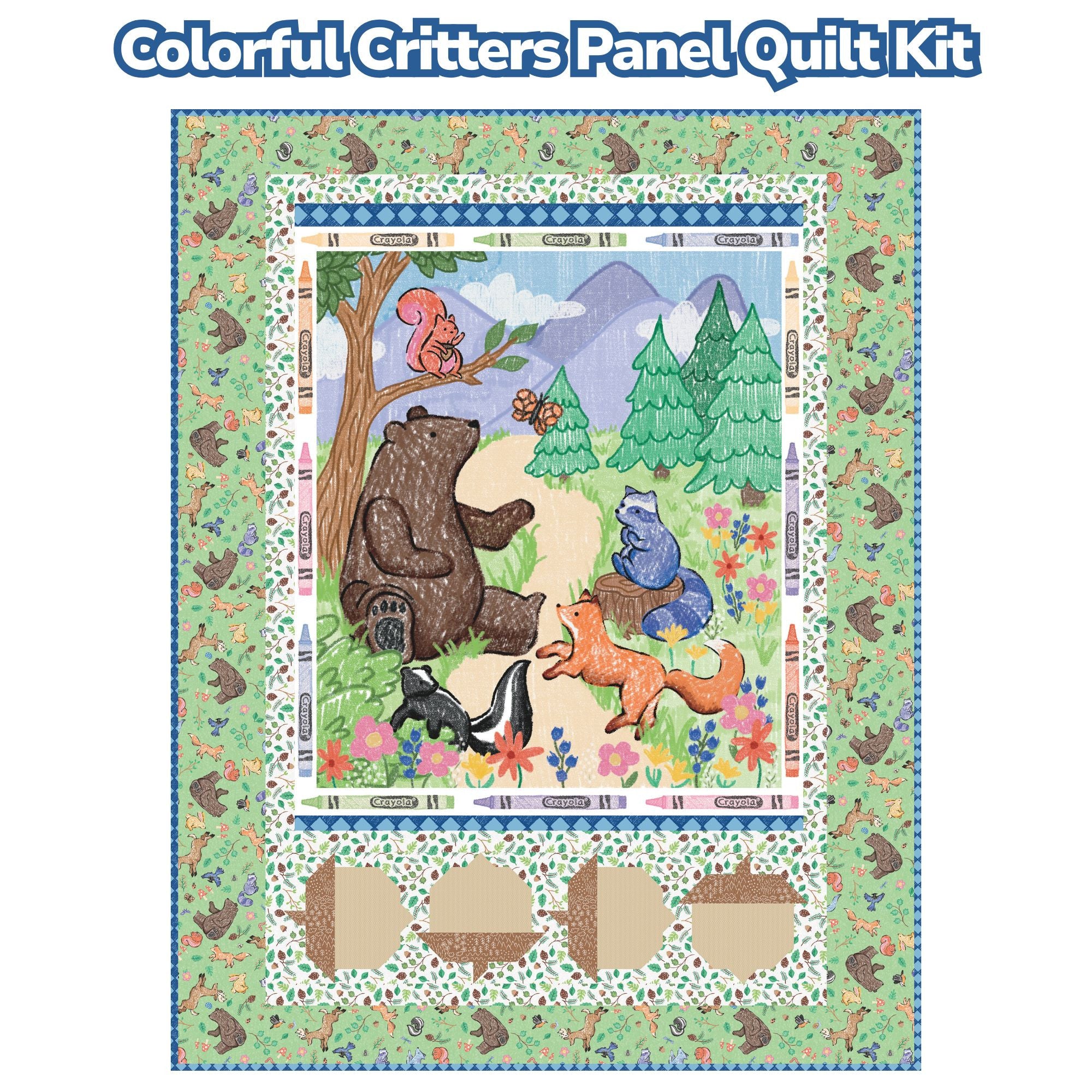 PRESALE Colorful Critters Panel Quilt Kit by Riley Blake Designs | KT-17910