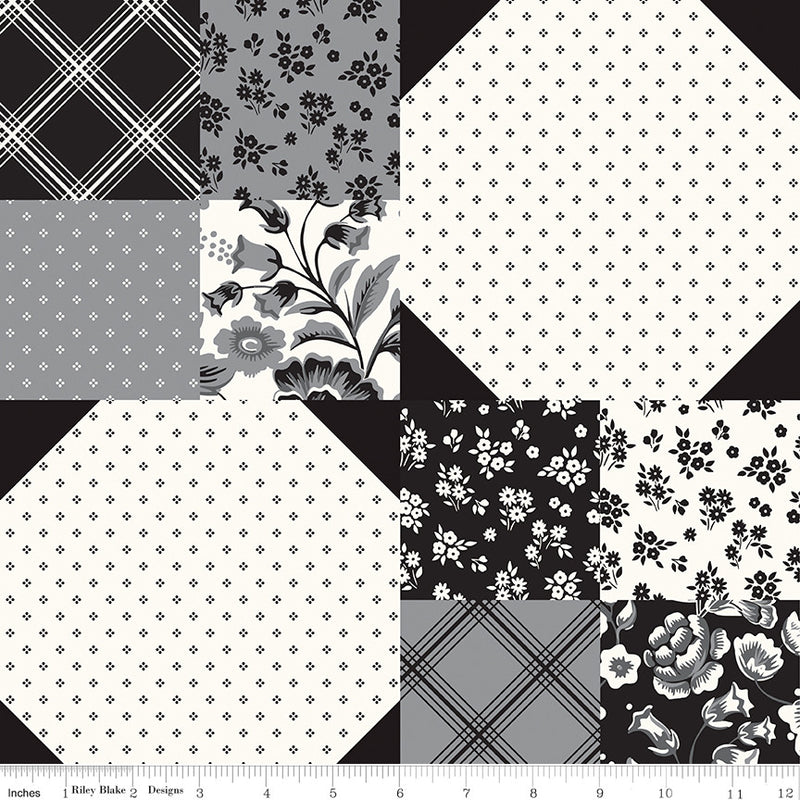 Midnight Meadow Cream Cheater Print Yardage by My Mind's Eye for Riley Blake Designs | C15327-CREAM