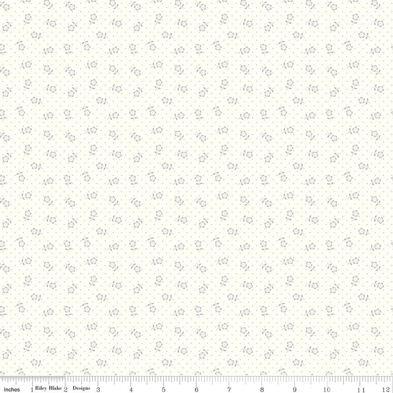 Mary Catherine Flower Dots Cloud Yardage by Amy Smart for Riley Blake Designs | C16705-CLOUD